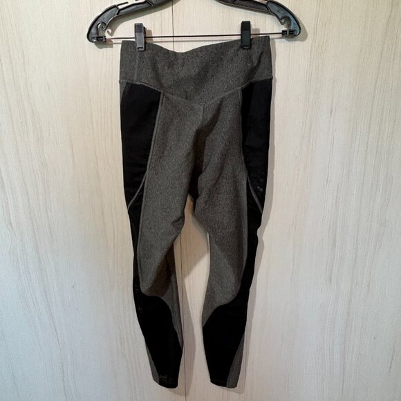 Women's Nike One Dri-Fit, Mesh Color-Block Training Leggings, Grey/Black, Sz M - Picture 6 of 7